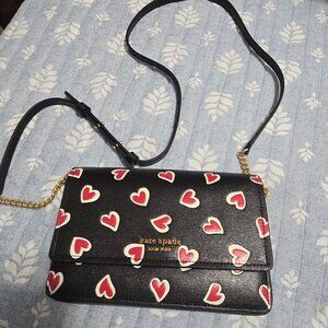 Kate Spade Morgan Stencil Hearts Flap Chain Wallet